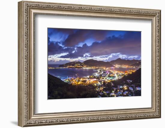 Philipsburg, Sint Maarten, Dutch Antilles Cityscape at the Great Salt Pond.-SeanPavonePhoto-Framed Photographic Print