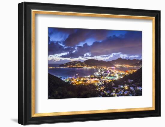 Philipsburg, Sint Maarten, Dutch Antilles Cityscape at the Great Salt Pond.-SeanPavonePhoto-Framed Photographic Print