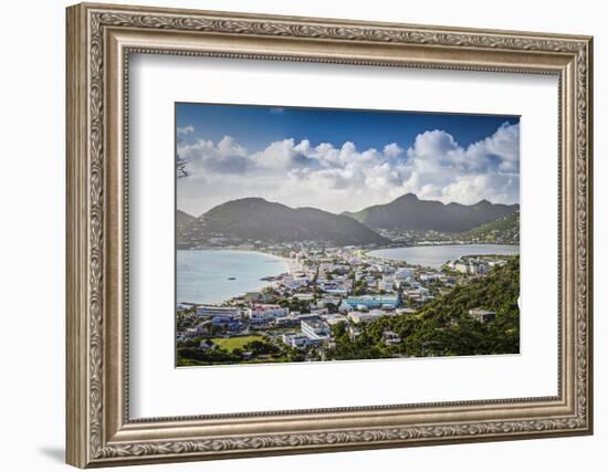 Philipsburg, Sint Maarten, Dutch Antilles Cityscape at the Great Salt Pond.-SeanPavonePhoto-Framed Photographic Print