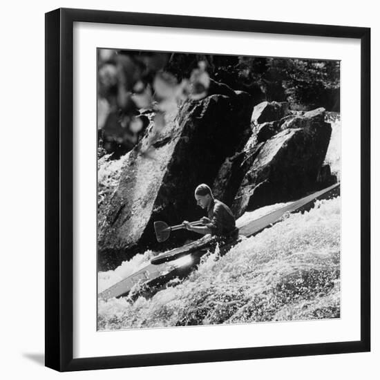 Phillipe Martin Balancing with His Paddle-Lisa Larsen-Framed Photographic Print