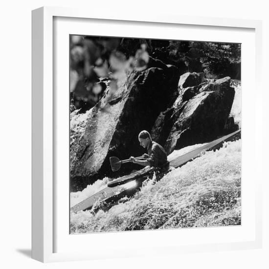 Phillipe Martin Balancing with His Paddle-Lisa Larsen-Framed Photographic Print