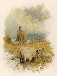 Shepherd Brings a Bale of Hay to His Flock in Winter- Time-Phillips Brooks-Art Print