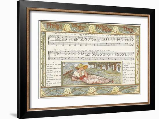 Phillis on the New Made Hay', Song Illustration from 'Pan-Pipes', a Book of Old Songs, Newly…-Walter Crane-Framed Giclee Print