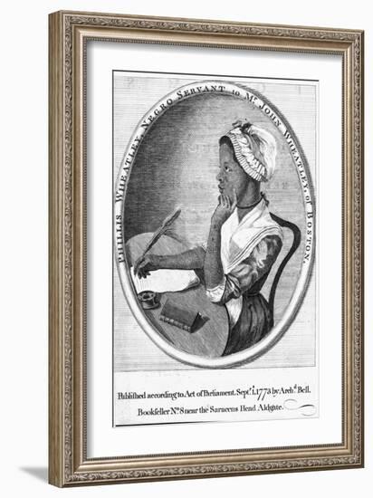 Phillis Wheatley, Frontispiece to Her 'Poems on Various Subjects', 1773-English School-Framed Giclee Print