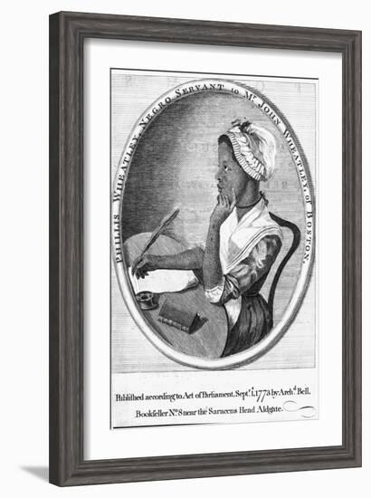 Phillis Wheatley, Frontispiece to Her 'Poems on Various Subjects', 1773-English School-Framed Giclee Print