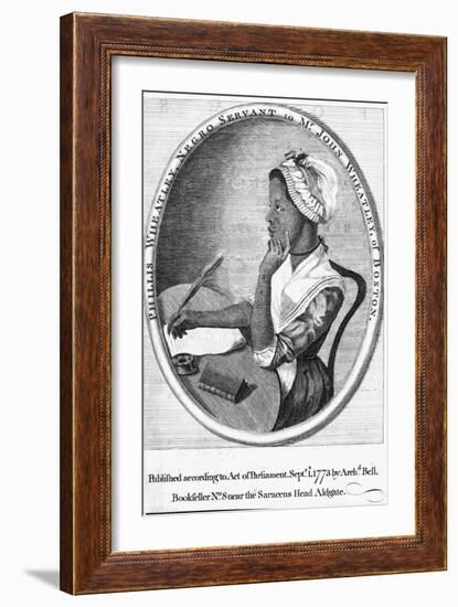 Phillis Wheatley, Frontispiece to Her 'Poems on Various Subjects', 1773-English School-Framed Giclee Print