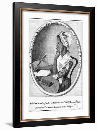 Phillis Wheatley, Frontispiece to Her 'Poems on Various Subjects', 1773-English School-Framed Giclee Print