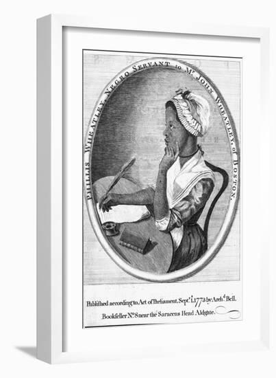 Phillis Wheatley, Frontispiece to Her 'Poems on Various Subjects', 1773-English School-Framed Giclee Print