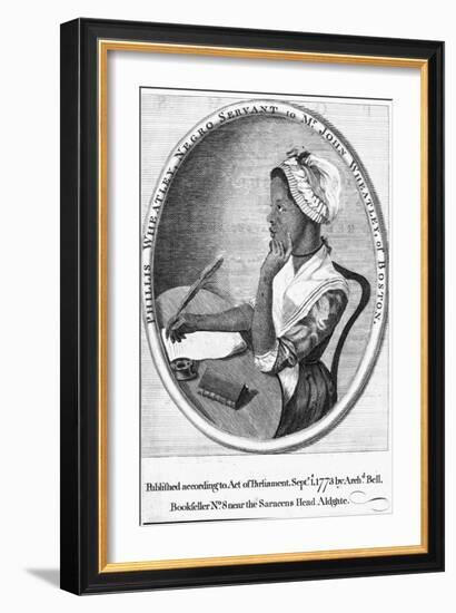 Phillis Wheatley, Frontispiece to Her 'Poems on Various Subjects', 1773-English School-Framed Giclee Print