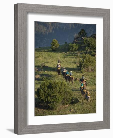 Philmont Cavalcades Ride Horses Through the Rugged Mountain Wilderness, Cimarron, New Mexico-Maresa Pryor-Framed Photographic Print