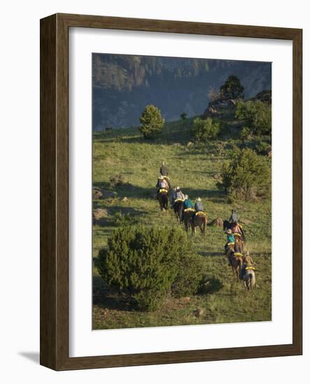 Philmont Cavalcades Ride Horses Through the Rugged Mountain Wilderness, Cimarron, New Mexico-Maresa Pryor-Framed Photographic Print