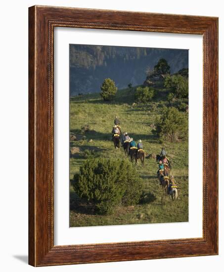 Philmont Cavalcades Ride Horses Through the Rugged Mountain Wilderness, Cimarron, New Mexico-Maresa Pryor-Framed Photographic Print