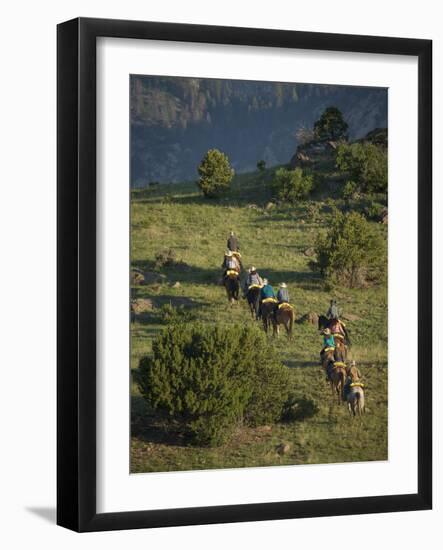 Philmont Cavalcades Ride Horses Through the Rugged Mountain Wilderness, Cimarron, New Mexico-Maresa Pryor-Framed Photographic Print