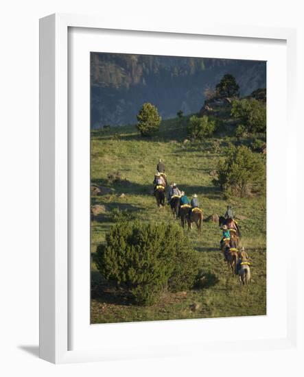 Philmont Cavalcades Ride Horses Through the Rugged Mountain Wilderness, Cimarron, New Mexico-Maresa Pryor-Framed Photographic Print