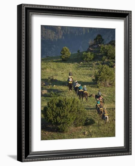 Philmont Cavalcades Ride Horses Through the Rugged Mountain Wilderness, Cimarron, New Mexico-Maresa Pryor-Framed Photographic Print