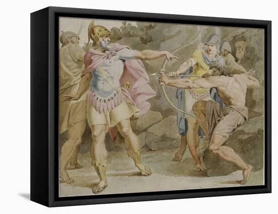 Philoctetes Aiming the Bow of Hercules at Odysseus, 1790-Asmus Jacob Carstens-Framed Premier Image Canvas