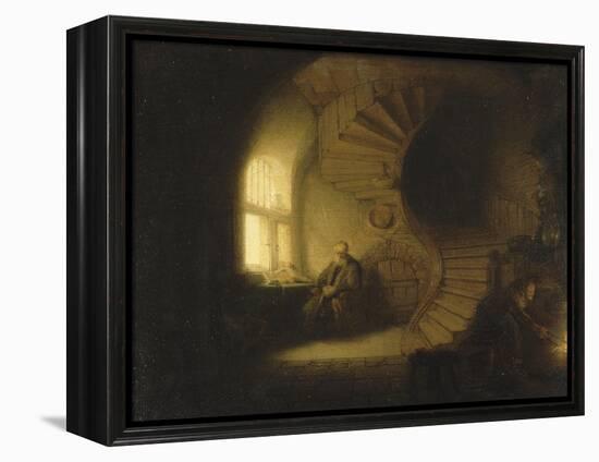 Philosophe en méditation-Rembrandt van Rijn-Framed Premier Image Canvas