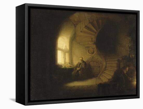 Philosophe en méditation-Rembrandt van Rijn-Framed Premier Image Canvas