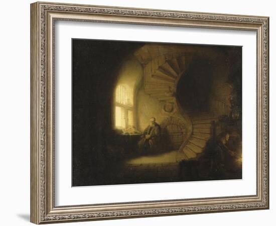 Philosophe en méditation-Rembrandt van Rijn-Framed Giclee Print