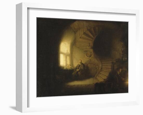 Philosophe en méditation-Rembrandt van Rijn-Framed Giclee Print