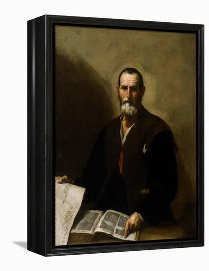 Philosopher Crates of Thebes, 1636-José de Ribera-Framed Premier Image Canvas