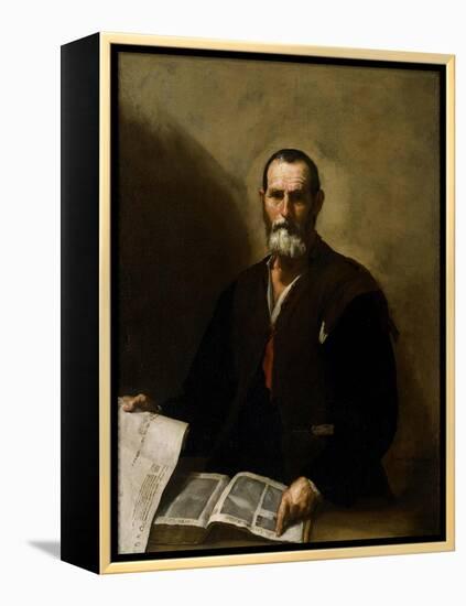 Philosopher Crates of Thebes, 1636-José de Ribera-Framed Premier Image Canvas