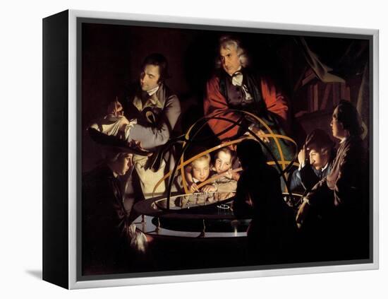 Philosopher Exposing the Movement of Planets Scientists around an Armillary Sphere Taking Notes. Pa-Joseph Wright of Derby-Framed Premier Image Canvas