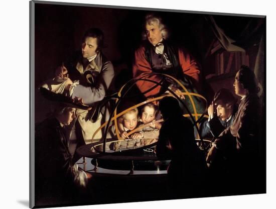 Philosopher Exposing the Movement of Planets Scientists around an Armillary Sphere Taking Notes. Pa-Joseph Wright of Derby-Mounted Giclee Print