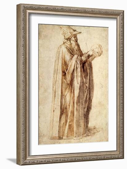 Philosopher Holds Skull, 1502-Michelangelo Buonarroti-Framed Giclee Print