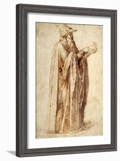 Philosopher Holds Skull, 1502-Michelangelo Buonarroti-Framed Giclee Print