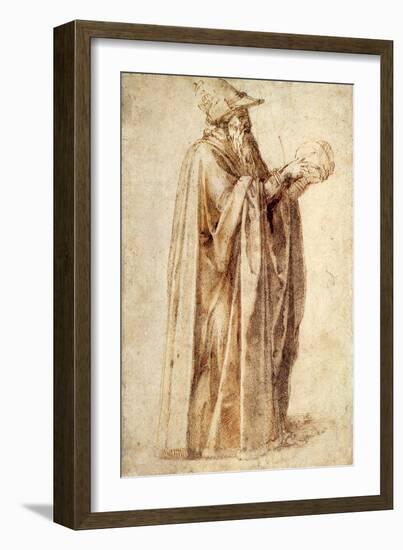 Philosopher Holds Skull, 1502-Michelangelo Buonarroti-Framed Giclee Print