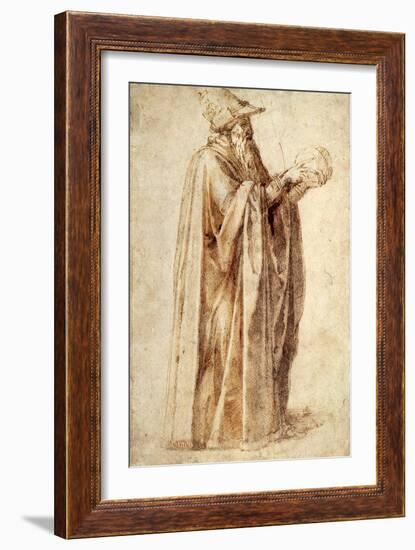 Philosopher Holds Skull, 1502-Michelangelo Buonarroti-Framed Giclee Print