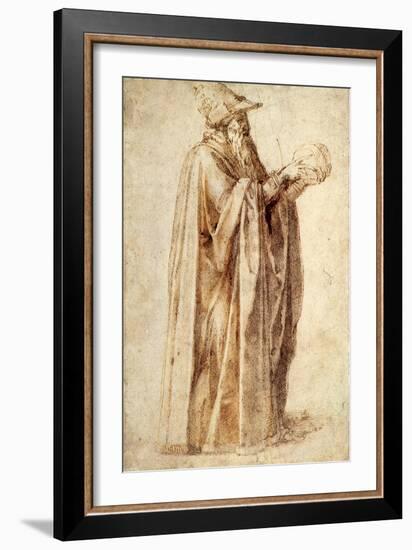 Philosopher Holds Skull, 1502-Michelangelo Buonarroti-Framed Giclee Print