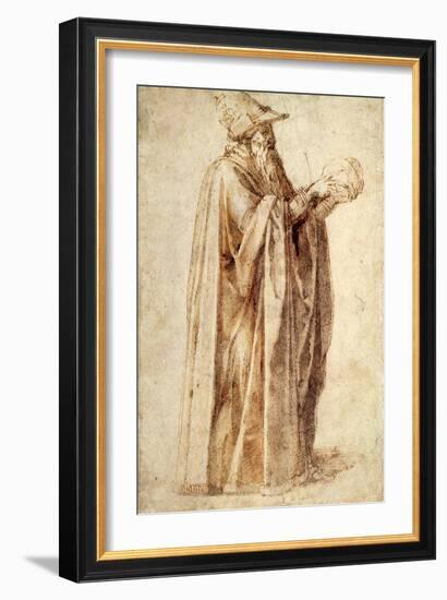 Philosopher Holds Skull, 1502-Michelangelo Buonarroti-Framed Giclee Print