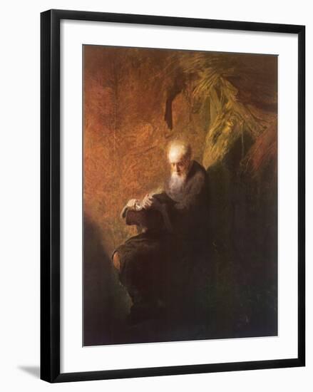 Philosopher Reading-Rembrandt van Rijn-Framed Art Print