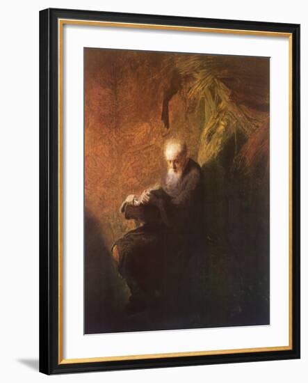 Philosopher Reading-Rembrandt van Rijn-Framed Art Print