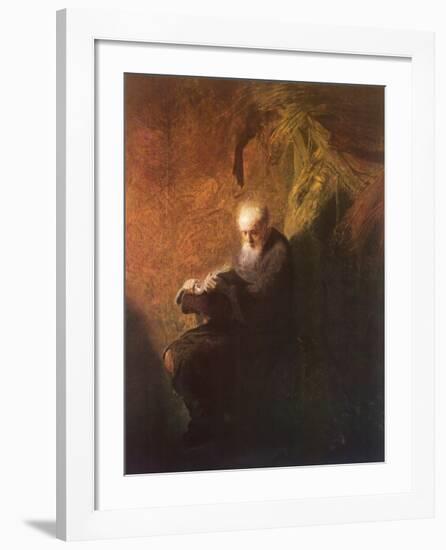 Philosopher Reading-Rembrandt van Rijn-Framed Art Print