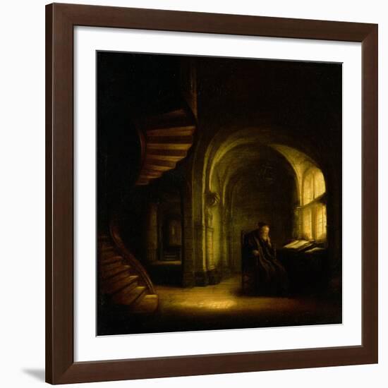 Philosopher with an Open Book, 1625-7-Rembrandt van Rijn-Framed Giclee Print