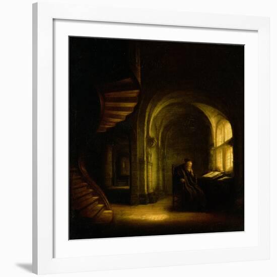 Philosopher with an Open Book, 1625-7-Rembrandt van Rijn-Framed Giclee Print