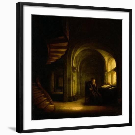 Philosopher with an Open Book, 1625-7-Rembrandt van Rijn-Framed Giclee Print