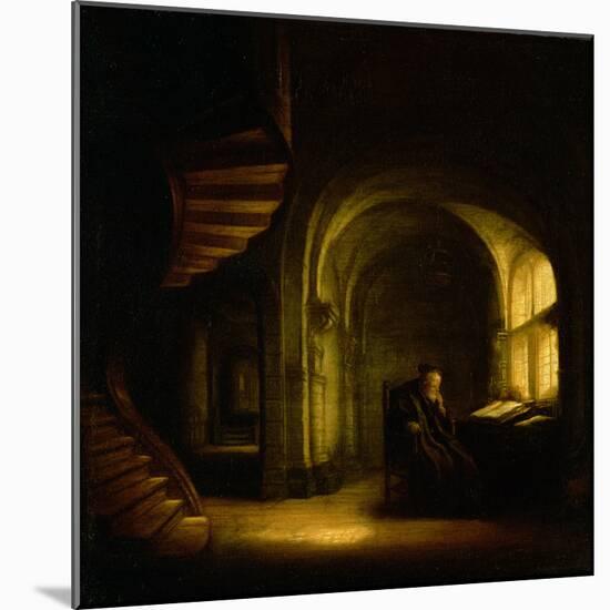 Philosopher with an Open Book, 1625-7-Rembrandt van Rijn-Mounted Giclee Print