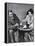 Philosopher Writer Jean Paul Sartre and Simone de Beauvoir Taking Tea Together-David Scherman-Framed Premier Image Canvas