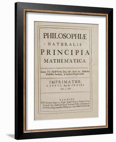 Philosophiae Naturalis Principia Mathematica-Sir Isaac Newton-Framed Giclee Print