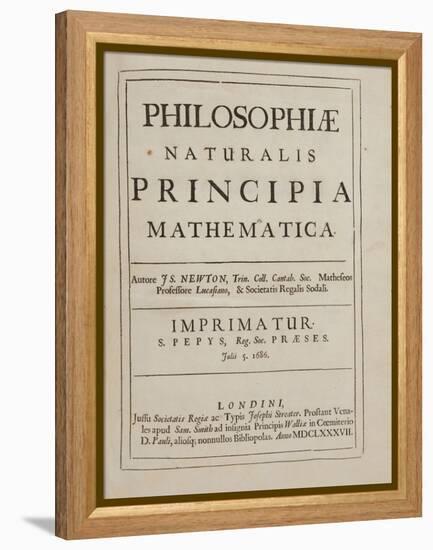 Philosophiae Naturalis Principia Mathematica-Sir Isaac Newton-Framed Premier Image Canvas