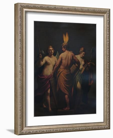 'Philosophy, History, and Prudence awakening the mind to a desire for knowledge', c1624,-Alessandro Turchi-Framed Giclee Print