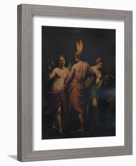 'Philosophy, History, and Prudence awakening the mind to a desire for knowledge', c1624,-Alessandro Turchi-Framed Giclee Print