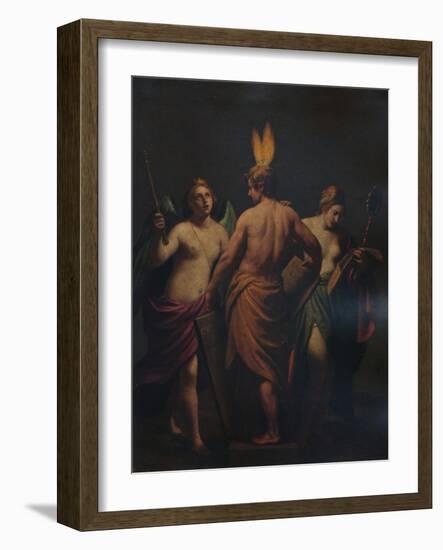'Philosophy, History, and Prudence awakening the mind to a desire for knowledge', c1624,-Alessandro Turchi-Framed Giclee Print