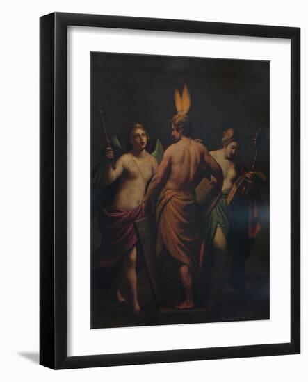 'Philosophy, History, and Prudence awakening the mind to a desire for knowledge', c1624,-Alessandro Turchi-Framed Giclee Print