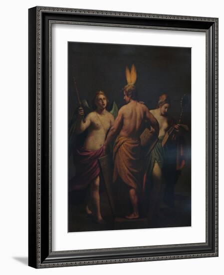 'Philosophy, History, and Prudence awakening the mind to a desire for knowledge', c1624,-Alessandro Turchi-Framed Giclee Print