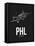 PHL Philadelphia Airport Black-NaxArt-Framed Stretched Canvas